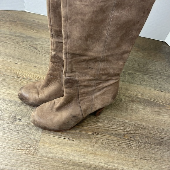 Aldo Women’s Tan Over the Knee Vegan Leather Heeled Boots, size 7 - Picture 5 of 11